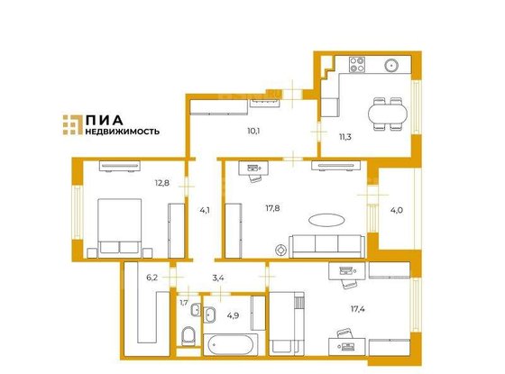 Продажа трехкомнатной квартиры - Доблести улица, д.17, корп.2 