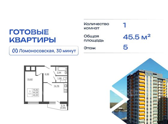 Продажа однокомнатной квартиры - городской поселок имени Свердлова, Западный проезд, д.10/1, корп.1 