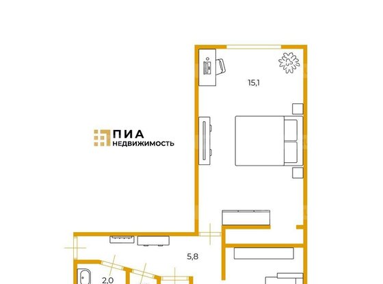 Продажа двухкомнатной квартиры - Ушинского улица, д.3, корп.1 