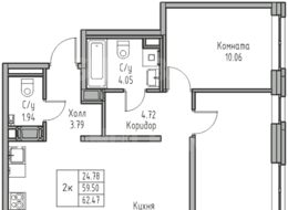 Продажа двухкомнатной квартиры в новостройке - г. Санкт-Петербург, 3-я Конная Лахта, участок 9, (северо-восточнее дома 45, литера Д по 3-ей Конной Лахте)
 