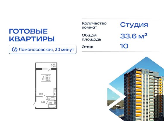 Продажа однокомнатной квартиры - городской поселок имени Свердлова, Западный проезд, д.10/1, корп.2 