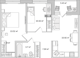 Продажа двухкомнатной квартиры в новостройке - Санкт-Петербург, ул. Плесецкая 