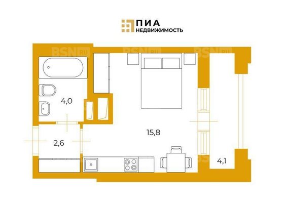 Продажа однокомнатной квартиры -  д.1 