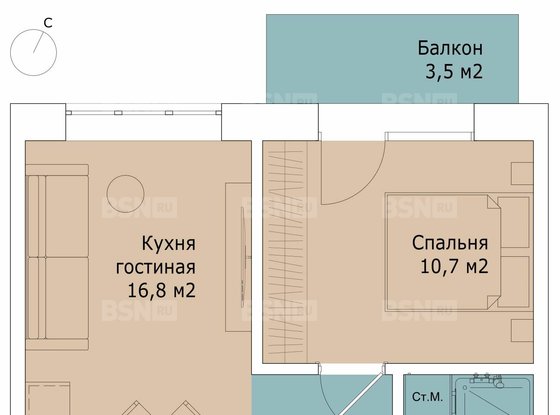 Аренда однокомнатной квартиры - Обводного канала набережная, д.106 