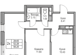 Продажа двухкомнатной квартиры в новостройке - г. Санкт-Петербург, 3-я Конная Лахта, участок 9, (северо-восточнее дома 45, литера Д по 3-ей Конной Лахте)
 