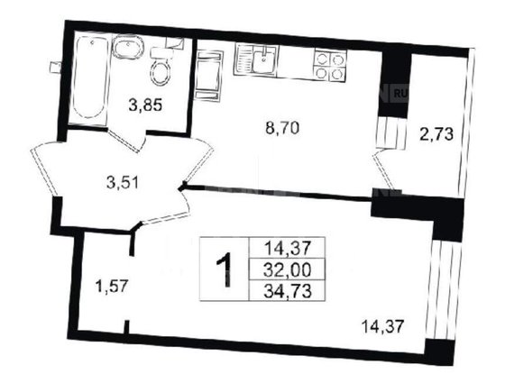 Продажа однокомнатной квартиры - Мурино, Шоссе в Лаврики улица, д.59, корп.2 