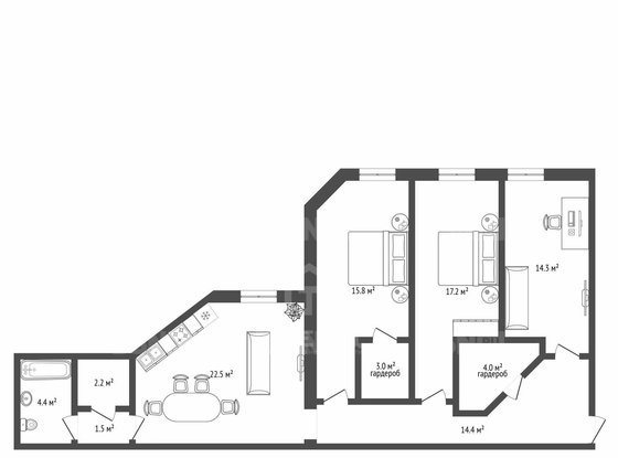 Продажа трехкомнатной квартиры - Марата улица, д.10 