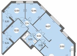 Продажа четырехкомнатной квартиры в новостройке - Санкт-Петербург, Ленинский пр., уч. 269 (северо-западнее пересечения ул. Доблести и ул. Маршала Захарова) 