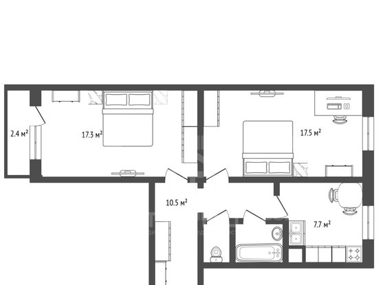 Продажа двухкомнатной квартиры - Искровский проспект, д.20 