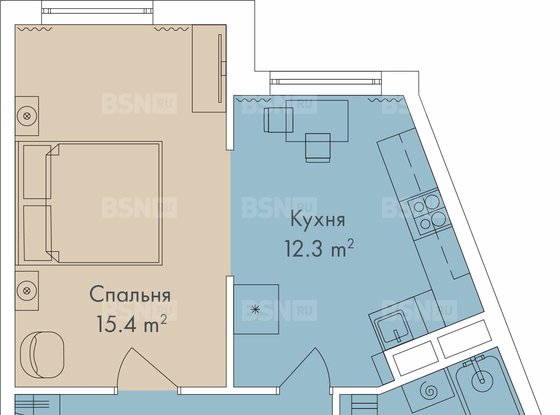 Аренда однокомнатной квартиры - Коломяжский проспект, д.9, корп.2 стр 1 