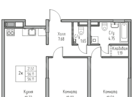 Продажа двухкомнатной квартиры в новостройке - г. Санкт-Петербург, 3-я Конная Лахта, участок 9, (северо-восточнее дома 45, литера Д по 3-ей Конной Лахте)
 