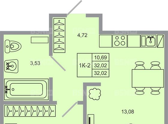 Продажа однокомнатной квартиры в новостройке - Бугры, Тихая улица, д.11 