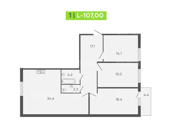 Продажа трехкомнатной квартиры - Лодейнопольская улица, д.7, стр1 