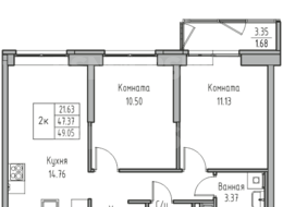 Продажа двухкомнатной квартиры в новостройке - г. Санкт-Петербург, 3-я Конная Лахта, участок 9, (северо-восточнее дома 45, литера Д по 3-ей Конной Лахте)
 