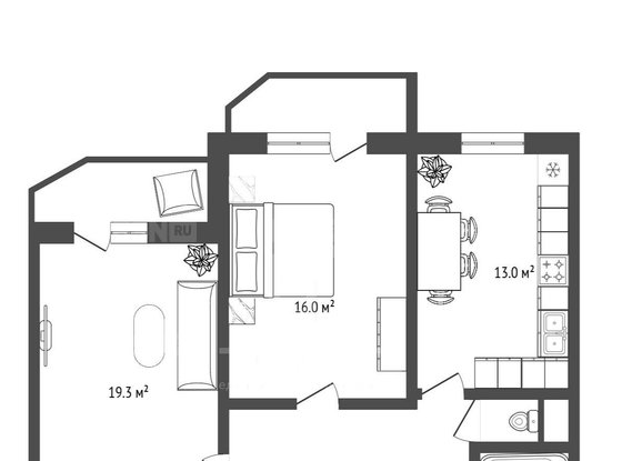 Продажа двухкомнатной квартиры - Ленинский проспект, д.76, корп.1 