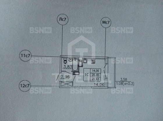 Продажа однокомнатной квартиры - Мурино, Екатерининская улица, д.3/4 