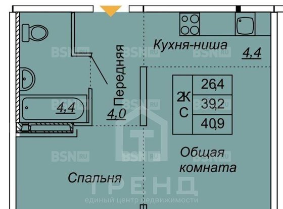 Продажа однокомнатной квартиры - Тельмана, Парковая ул, д.6, корп.1 