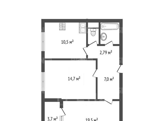 Продажа двухкомнатной квартиры - Ушинского улица, д.2, корп.1 