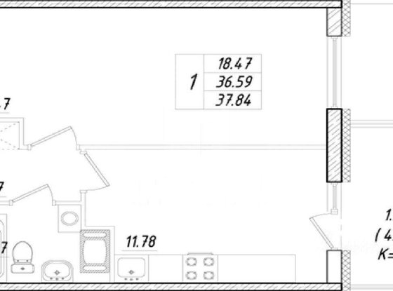 Продажа однокомнатной квартиры - Авиаконструкторов проспект, д.63 