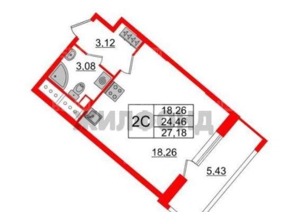 Продажа однокомнатной квартиры -  д.1 