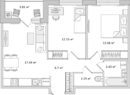 Продажа двухкомнатной квартиры в новостройке - Санкт-Петербург, ул. Плесецкая 