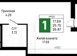 Продажа однокомнатной квартиры в новостройке - Ленинградская область, Всеволожский муниципальный район, Свердловское городское поселение, дер. Новосаратовка 