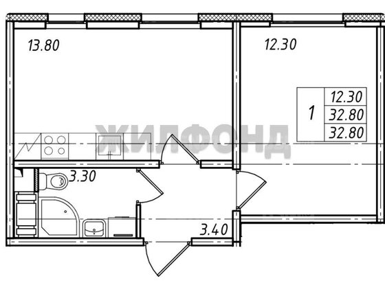 Продажа однокомнатной квартиры - поселок Ковалево, Поперечная улица, д.1, корп.3 