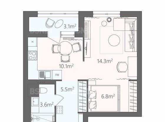 Аренда однокомнатной квартиры - Кременчугская улица, д.13, корп.2 
