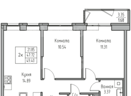 Продажа двухкомнатной квартиры в новостройке - г. Санкт-Петербург, 3-я Конная Лахта, участок 9, (северо-восточнее дома 45, литера Д по 3-ей Конной Лахте)
 