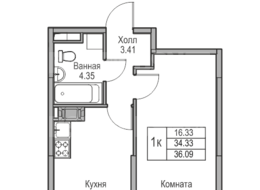 Продажа однокомнатной квартиры в новостройке - г. Санкт-Петербург, 3-я Конная Лахта, участок 9, (северо-восточнее дома 45, литера Д по 3-ей Конной Лахте)
 