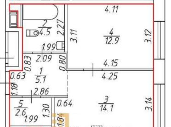 Продажа однокомнатной квартиры - Челюскина улица, д.1 