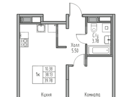 Продажа однокомнатной квартиры в новостройке - г. Санкт-Петербург, 3-я Конная Лахта, участок 9, (северо-восточнее дома 45, литера Д по 3-ей Конной Лахте)
 