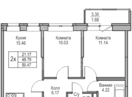 Продажа двухкомнатной квартиры в новостройке - г. Санкт-Петербург, 3-я Конная Лахта, участок 9, (северо-восточнее дома 45, литера Д по 3-ей Конной Лахте)
 