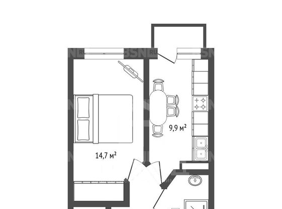 Продажа однокомнатной квартиры - Есенина улица, д.1, корп.1 