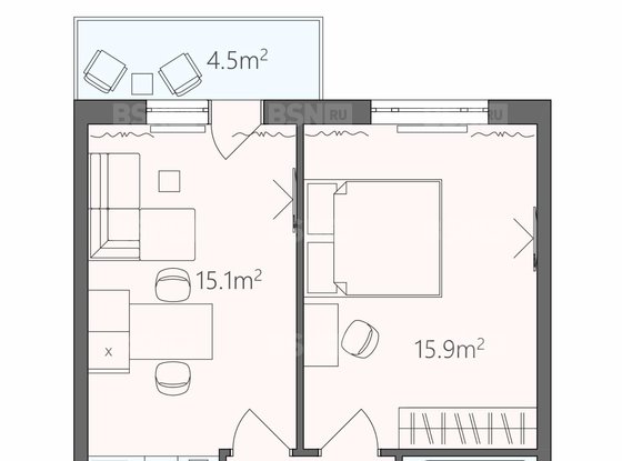 Аренда однокомнатной квартиры - Корпусная улица, д.3 