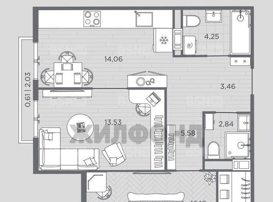 Продажа двухкомнатной квартиры - Бакунина проспект, д.31 