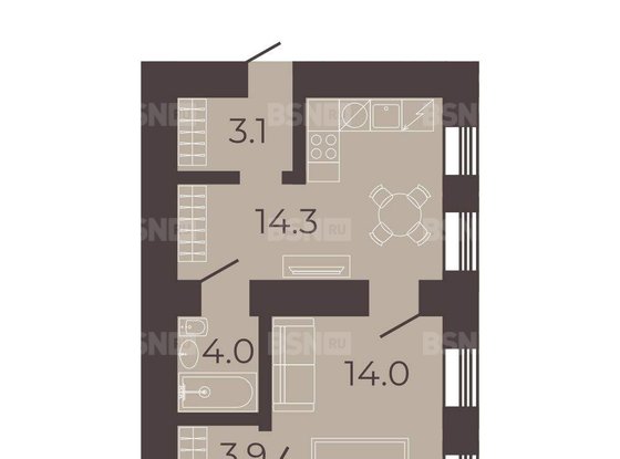 Продажа однокомнатной квартиры - Большая Подьяческая улица, д.1, корп.3 