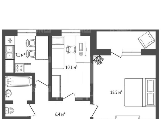 Продажа двухкомнатной квартиры - Энгельса проспект, д.121, корп.1 