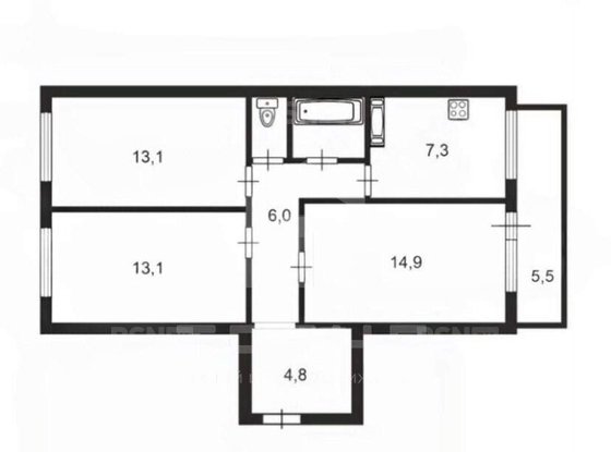 Продажа трехкомнатной квартиры - Маршала Захарова улица, д.56 