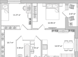 Продажа двухкомнатной квартиры в новостройке - Ленинградская область, д. Новосаратовка, улица Романтиков, дом 3, корпус 6 