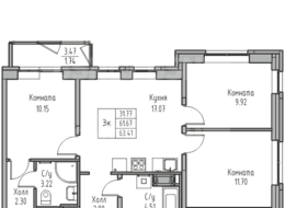 Продажа трехкомнатной квартиры в новостройке - г. Санкт-Петербург, 3-я Конная Лахта, участок 9, (северо-восточнее дома 45, литера Д по 3-ей Конной Лахте)
 