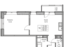 Продажа однокомнатной квартиры в новостройке - г. Санкт-Петербург, 3-я Конная Лахта, участок 9, (северо-восточнее дома 45, литера Д по 3-ей Конной Лахте)
 