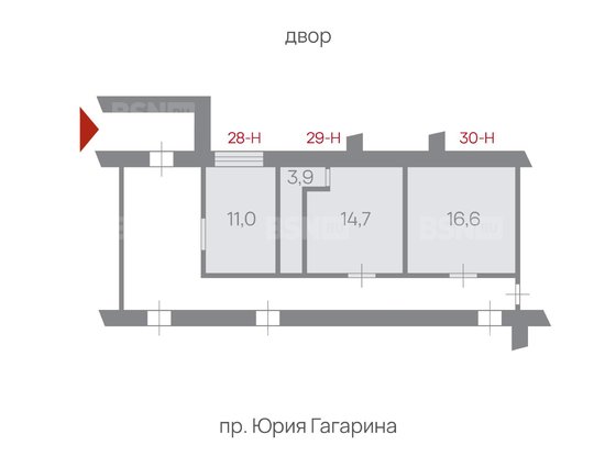 Продажа офиса - Юрия Гагарина проспект, д.42, литера А 
