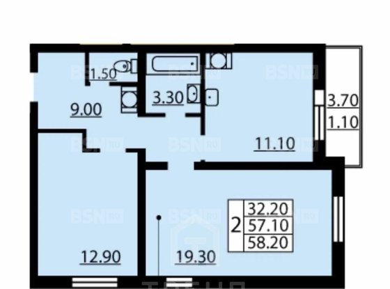 Продажа двухкомнатной квартиры - Корнея Чуковского улица, д.3, корп.2 