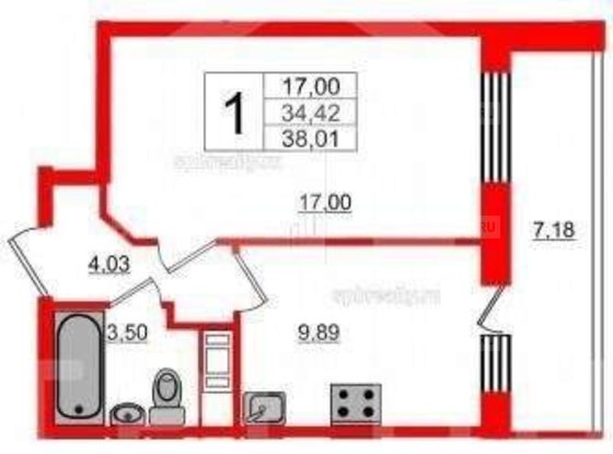 Продажа однокомнатной квартиры - Бугры, Воронцовский бульвар, д.11, корп.1 