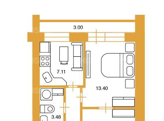 Продажа двухкомнатной квартиры - Искровский проспект, д.42, корп.2 литера М 