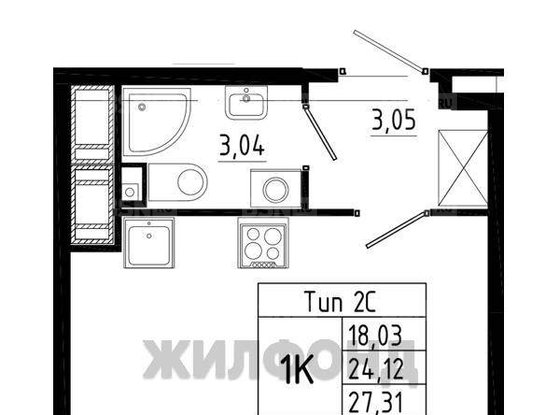 Продажа однокомнатной квартиры -  д.1 