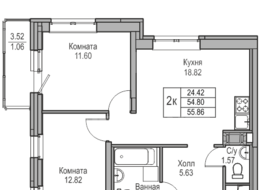 Продажа двухкомнатной квартиры в новостройке - г. Санкт-Петербург, 3-я Конная Лахта, участок 9, (северо-восточнее дома 45, литера Д по 3-ей Конной Лахте)
 