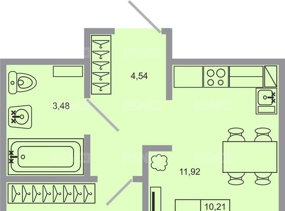 Продажа однокомнатной квартиры в новостройке - Бугры, Тихая улица, д.1 