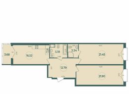 Продажа двухкомнатной квартиры в новостройке - г. Санкт-Петербург, Воронежская улица, участок 45 